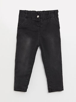 Beli Lastikli Basic K?z Bebek Jean Pantolon