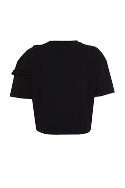 TRENDYOLMILLA Beyaz %100 Pamuk F?rf?r Detayl? Relaxed/Rahat Kal?p K?sa Kollu Orme T-Shirt TWOSS24TS00232  фото 16
