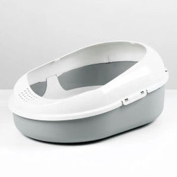 Лоток для кошачьего туалета COSMO с сеткой серый