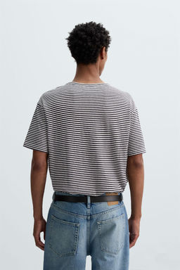 STRIPED COTTON-LINEN T-SHIRT - Zara фото 11