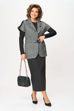 Костюм Michel Chic 1433 серый клетка, черный