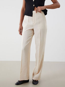 Modal Kar???ml? Kad?n Pileli Pantolon