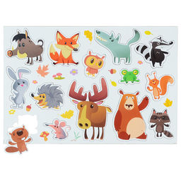 Магниты "Лесные жители" Серия Магнитные истории (европодвес, 4х20шт)