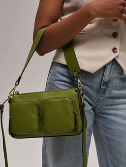 Сумка багет на плечо Deboro 31103 зеленый бамбук