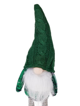 Фигура текстиль «Гном в зелёном» 42 см, 1 LED, от батареек AG13×3, свечение тёплое белое