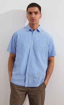 Рубашка к/р лен F111-0450 jeans