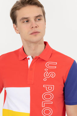 U. S. Polo Assn Мужская красная футболка с воротником-поло - U.s. polo assn фото 2