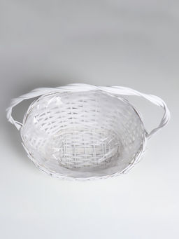 Корзина плетёная для хранения, лоза, овальная, со вставкой, серая, набор 3 шт.