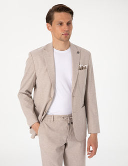 A__k Kahverengi Slim Fit Keten Kar___ml_ Tak_m Elbise