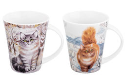 Набор 2 кружек 350 мл 12*9*11 см Коты NEW BONE CHINA - Elan gallery фото 4