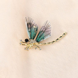 Брошь Стрекоза 5 см / 38B-11-1 /уп 432/ (Зеленый) - Галеонтрейд фото 4