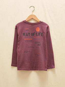 Bisiklet Yaka Bask?l? Uzun Kollu Erkek ?ocuk Ti??rt - Waikiki фото 2