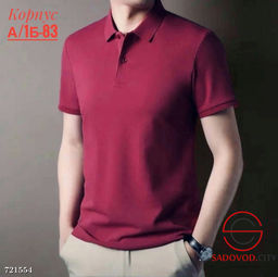 Мужская однотонная футболка-поло