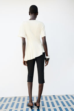CAMISETA COMBINADA ENCAJE / Crema - Zara фото 5
