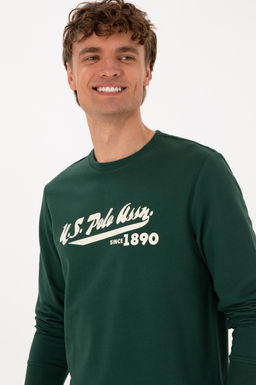 Erkek Bisiklet Yaka Regular Fit Koyu Ye_il Sweatshirt - U.s. polo assn фото 2