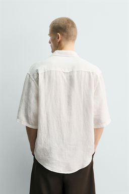 CAMISA BOXY FIT 100% LINO / Blanco - Zara фото 3