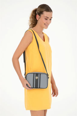 Женская сумка через плечо антрацитового цвета