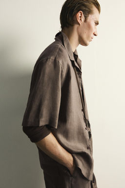 CAMISA RELAXED FIT 100% LINO / Marr?n / Topo - Zara фото 13
