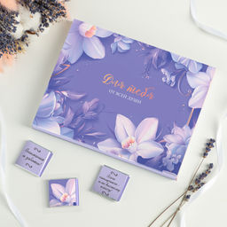 Набор 12 шоколадок "Для тебя от всей души (сиреневые цветы)"