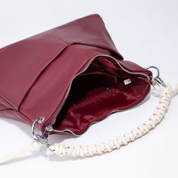 Сумка-мешок, отдел на молнии, 3 наружных кармана, длинный ремень, цвет бордовый - Simaland фото 7