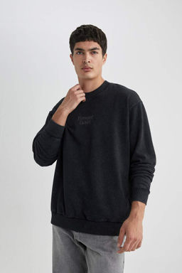 Толстовка оверсайз с круглым вырезом - Defacto фото 6