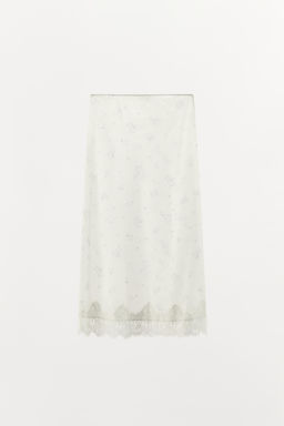 FALDA NYLON FLORES / Blanco / Gris - Zara фото 7