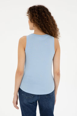 Женская голубая базовая футболка - U.s. polo assn фото 5