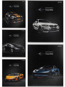 Цена за 2 шт. Тетрадь 48л. Prof-Press "Шикарные машины" клетка (48-5132) лен