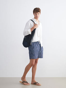 K?sa Boy Desenli Erkek Deniz ?ortu