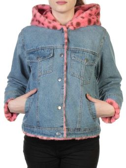 000 BLUE/CRIMSON Куртка джинсовая с плюшем Misifeer - Fashion фото 2