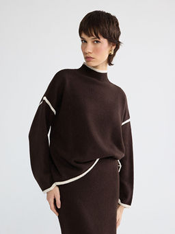 Yar?m Bal?k?? Yaka Kad?n Triko Kazak