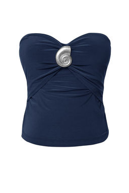 Trendyolmilla Limited Edition Siyah Aksesuar Detayl? Straplez Orme S?k Bluz TPRSS25BZ00032