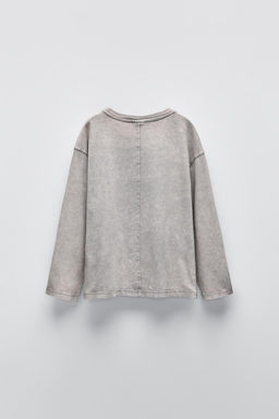 T-SHIRT WITH EMBOSSED TEXT - Zara фото 4