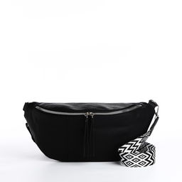 Сумка женская кросс-боди на молнии, 34×11×17 см, чёрная