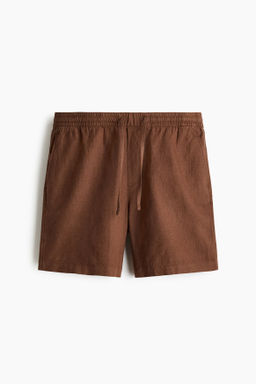Pantal?n corto en mezcla de lino Relaxed Fit