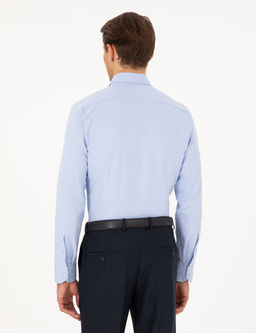 A__k Mavi Slim Fit Uzun Kollu G_mlek