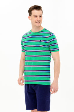 U. S. Polo Assn Мужская зеленая футболка с круглым вырезом