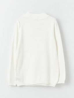 Yar?m Bal?k?? Yaka Basic Uzun Kollu K?z ?ocuk Triko Kazak - Waikiki фото 3