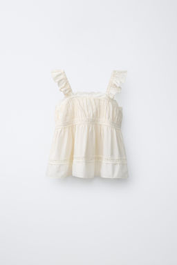 BLUSA ENCAJE / Crudo - Zara фото 2