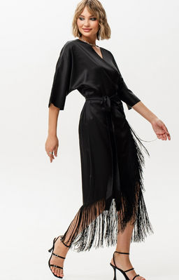 Платье-халат с бахромой. Японский шёлк