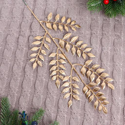 Цена за 10 шт. Декор блеск Миртовая ветвь, 13?45 см, МИКС (золото, серебро)