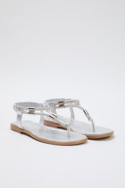 Trendyol Shoes Gumus Tasl? Parmak Aras? Bilegi Lastikli Kad?n Sandalet TAKSS25SD00004 - Trendyolmilla фото 5