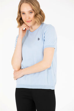 Женский голубой свитер с круглым вырезом Неожиданная скидка в корзине - U.s. polo assn фото 2