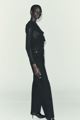 LACE TOP WITH RUFFLES - Zara фото 3