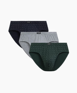 ATLANTIC 3MP-205 Трусы классика Check - набор 3 шт. темно-синий + серый меланж + зеленый