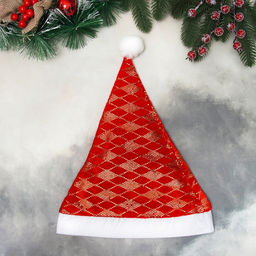 Колпак новогодний «Праздничные ромбы» 28×39 см, красный