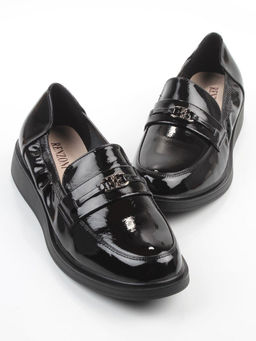 03-DEB103-3 BLACK Лоферы женские (натуральная кожа)