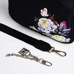 Сумка молодёжная текстильная Цветы, 19*14*6 см, черный - Nazamok фото 5