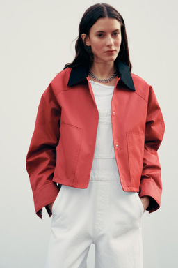 WAXED JACKET WITH CONTRAST COLLAR - Zara фото 2