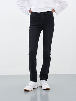 Утепленные Женские Джинсы Прямые на Флисе